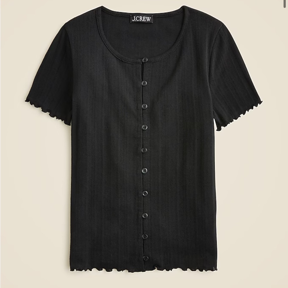 J. Crew Pointelle short-sleeve knit cardigan